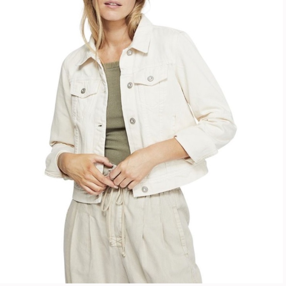 Old Navy White Denim Jacket Size Extra Small